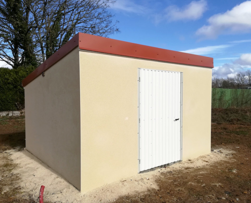 Abri béton 1 pente avec bac acier