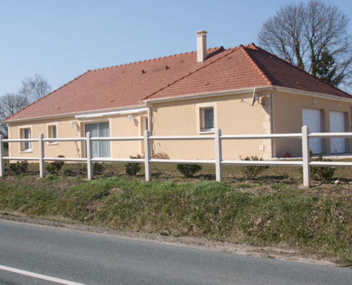 Clôture lisse béton blanche