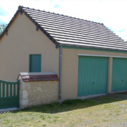 Garage béton préfabriqué 2 pentes et 2 portes