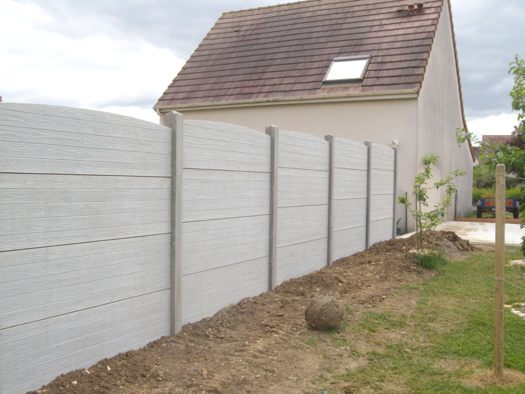 Clôture béton imitation bois