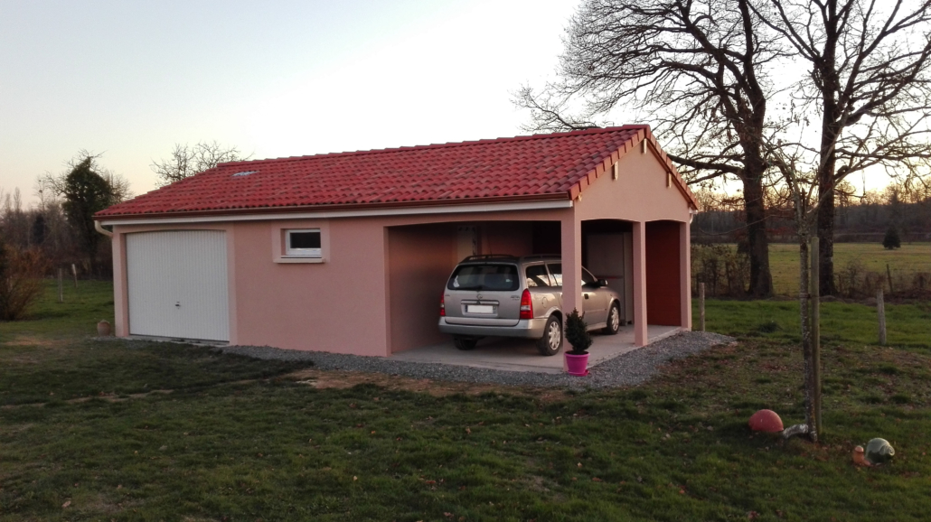 Garage avec auvent béton