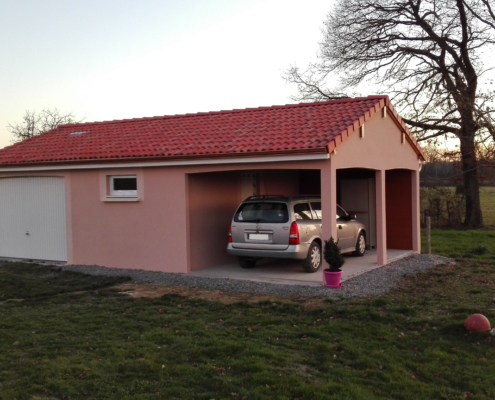 Garage avec auvent béton