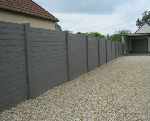 Clôture béton imitation bois