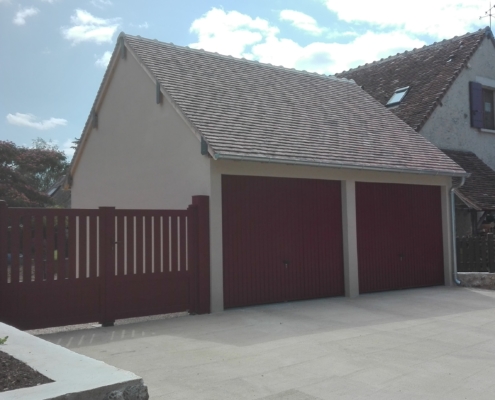 Garage préfabriqué double avec toit tuile